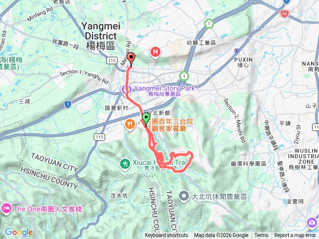 福人步道→保甲古道→東森路東森山莊→福人步道→楊梅火車站預覽圖