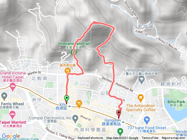 金面山-西湖站進-港頃墘站出