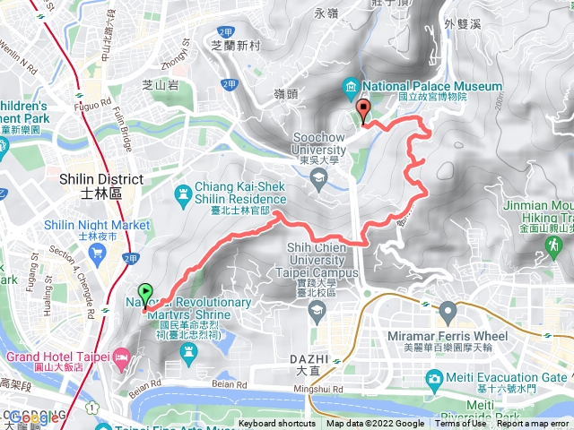 劍潭山 => 故宮 (台北大縱走第五段前半段，未全部完成)