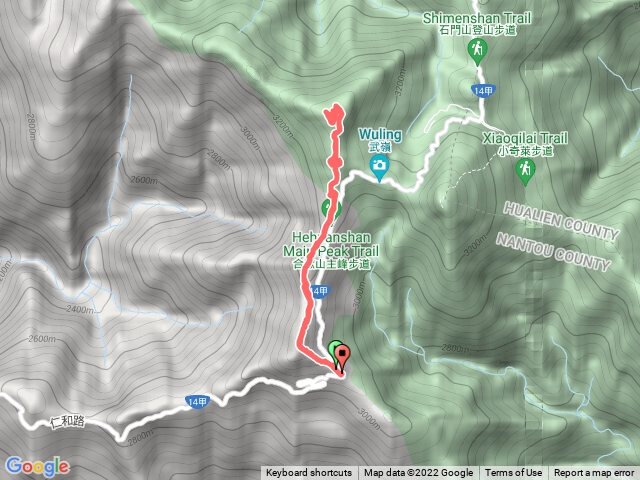 合歡南峰/主峰（昆陽停車場旁往返）