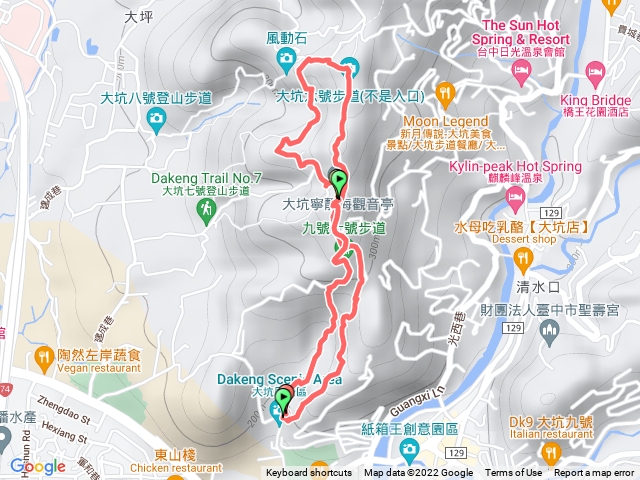 大坑10、6、風動石、7下轉平和步道、觀音亭、9號半、10號登山口