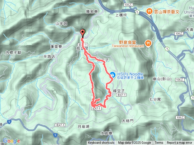 月扇湖大岩壁-月扇湖山-月扇湖基點峰-四分子古道-許家麵線-烏塗窟O型預覽圖