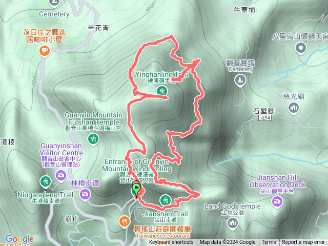 觀音山尖山步道北橫古道硬漢嶺o型預覽圖