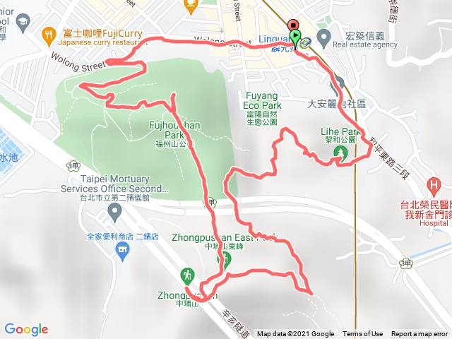 麟光捷運站-黎和公園-中埔山東峰-中埔山-福州山-麟光捷運站