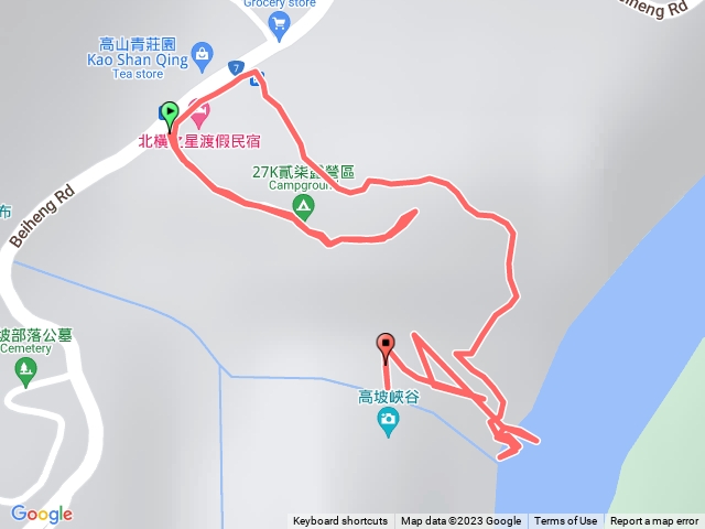 山羊峽谷徒步溯溪路線