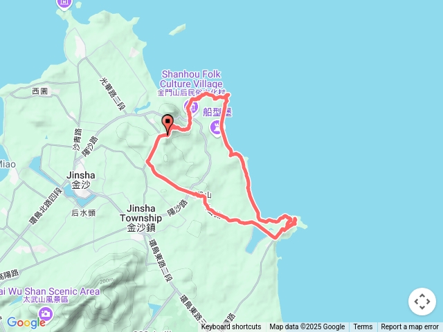 五虎山→山后至田浦沿岸→碧山→東山前