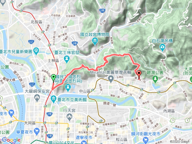 劍潭山系走到金面山下內湖