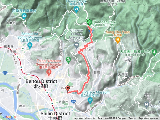 陽明山→天母德行東路