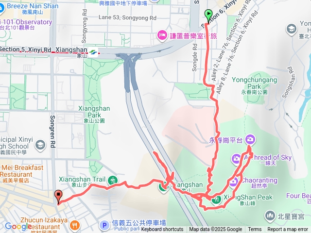 象山親山步道 市療步道登山口-象山峰-一線天-靈雲宮登山口預覽圖