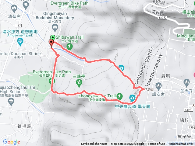 十八彎古道、中央造林O型路線
