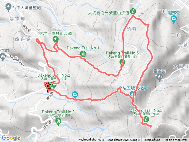 大坑2、5、5-1、1、2步道環狀