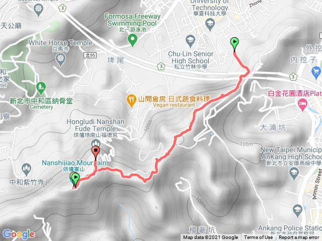 華新街經南勢角山到烘爐地