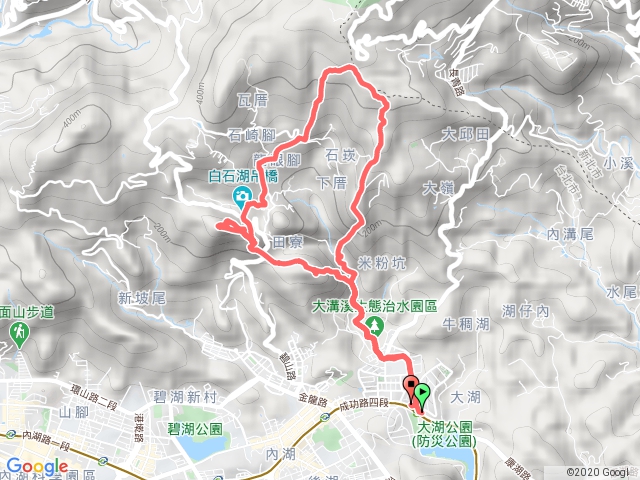 大溝溪、龍船岩、開眼山、白石湖山、忠勇山、鯉魚山O型