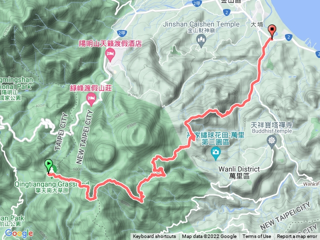 擎天崗、大尖山、富士坪山、鹿堀坪山、赤石六山，萬里區