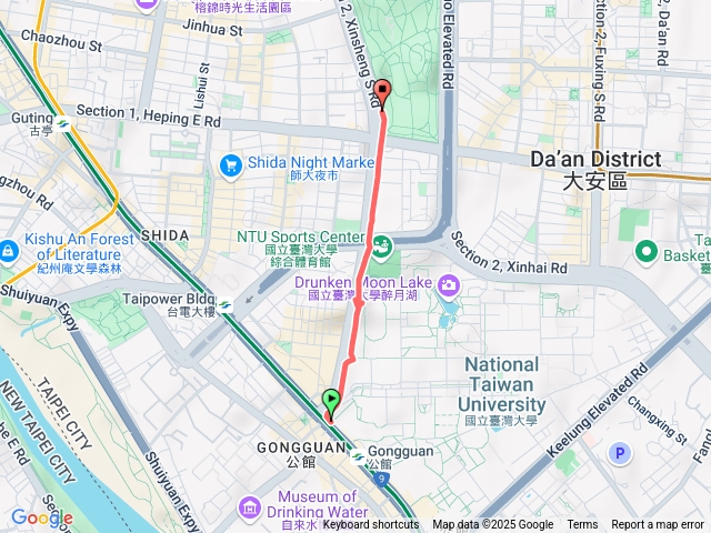 台大到大安森林公園