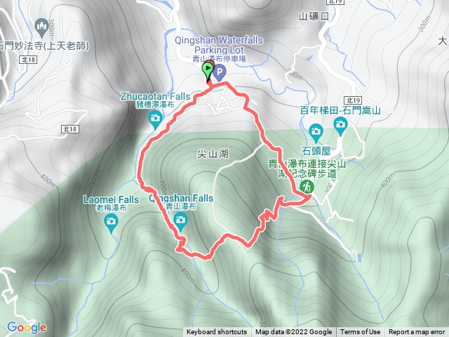 尖山湖，青山瀑布