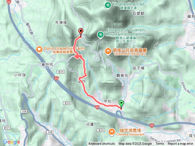 20251129  中坑站 中直路  竹園輪胎山徑步道 九天玄女宮 凌雲路 觀音山遊客中心站