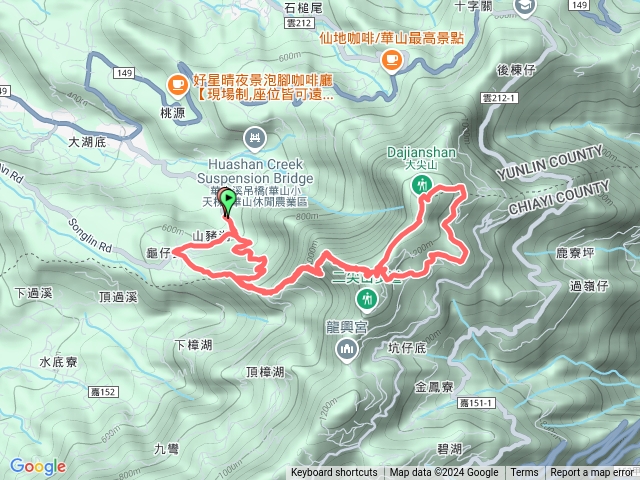 山豬湖步道（5號）上4-2號步道到二尖山、大尖山下4-1號