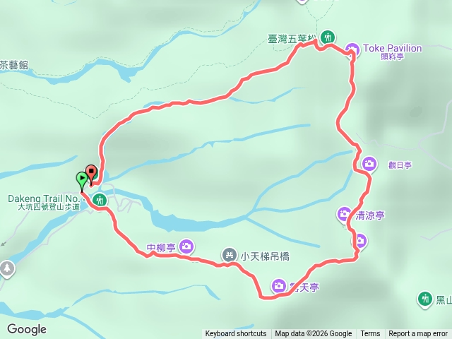 大坑4號步道上頭嵙山3號1.1K處下切河谷回3-1號(河谷石頭濕滑,建議反向比較好走)預覽圖