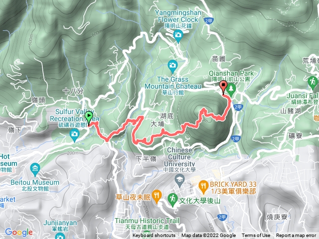 硫磺谷.行義橋情人瀑布.湖山.紗帽山