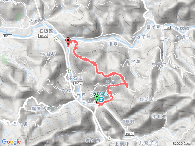 石碇湳窟山外石崁山出雙溪口