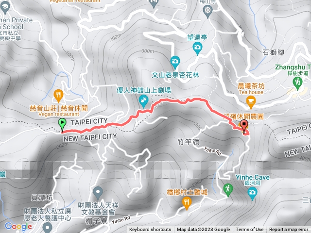 新店待老杭山登山口至貓空越嶺農場