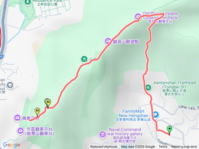 劍潭山親山步道通北街到劍潭山三角點預覽圖