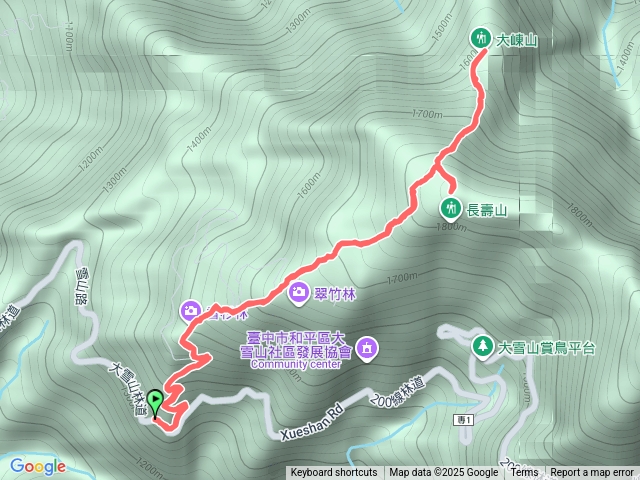 台中-和平_鳶嘴山西稜19.8k入_大崠山_長壽山_原路來回縱走（有航點說明）