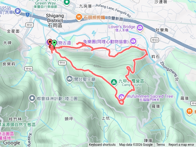 挑物古道O型路線預覽圖