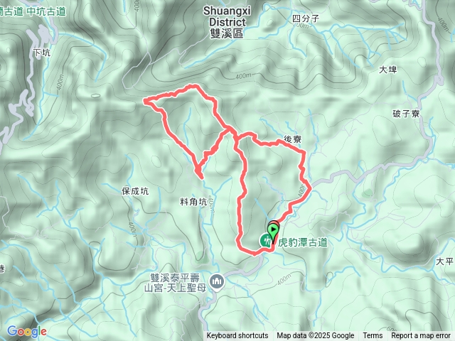 2025.07.27 雙溪泰平虎豹潭停車場-泰平國小-溪尾寮山-東柑腳山-風口鞍部-料角坑古道越嶺後寮仔-保甲路-後寮福德廟-虎豹潭停車場8字行