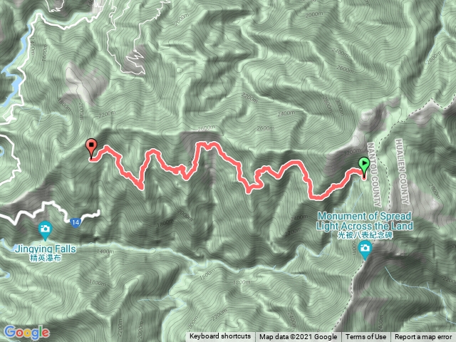 天池到屯原登山口