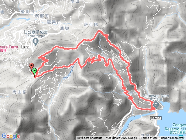 崁頭山走山河嶺、竹崙南峰、曾文水庫