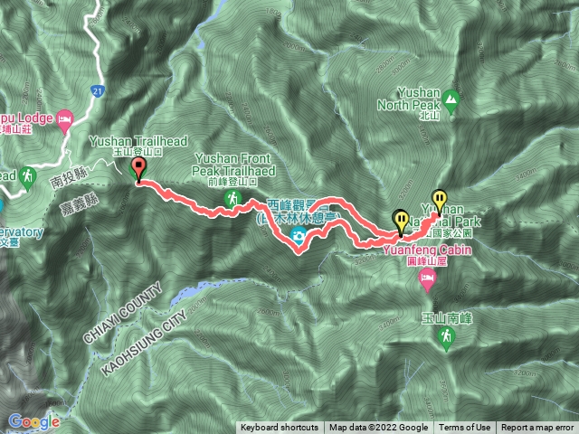 玉山西峰、主峰步道