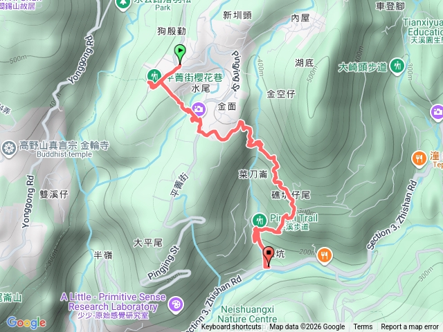 倫仔尾-平菁街42巷-鵝尾山水田-平溪步道-礁坑橋