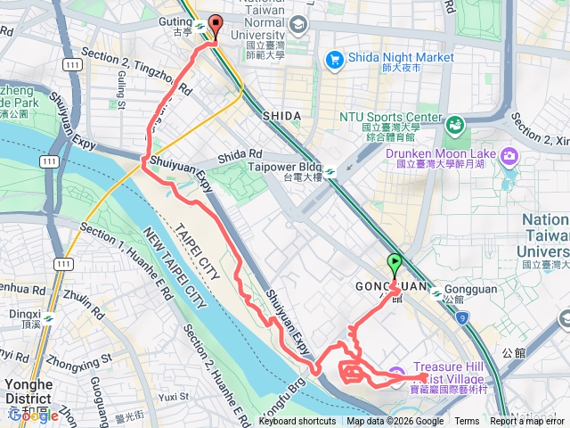 2026-02-21 自來水博物館連走紀州庵─自來水博物館→觀音山→虎空山→古亭河濱公園→古亭河濱花海→紀州庵預覽圖