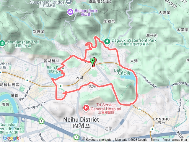碧湖國小-碧湖步道-大溝溪生態公園-星雲街-碧湖公園-貿商7村-金龍隧道-碧湖國小預覽圖