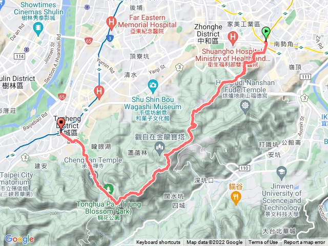 天上山系-牛埔頭山-五尖山-文筆山-五城山-天上山-望月亭-桐花公園-賞螢步道-永寧捷運站