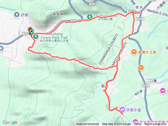 田中森林登山步道+茶香步道+赤水崎公園步道O型20250807
