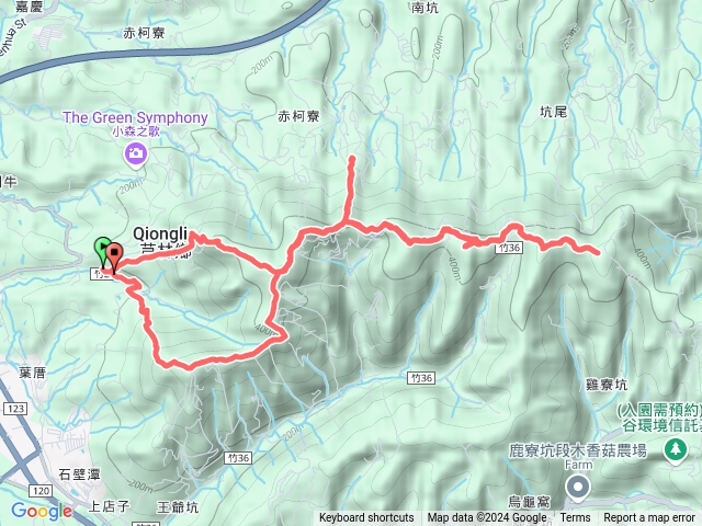 新竹-芎林_飛鳳山七連峰P型走_代勸堂入-修心宮出（有航點說明）預覽圖