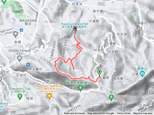 阿柔洋，猴山岳，炮仔崙瀑布