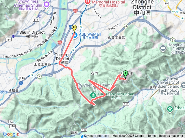 新店文筆山五城山天上山到土城永寧站