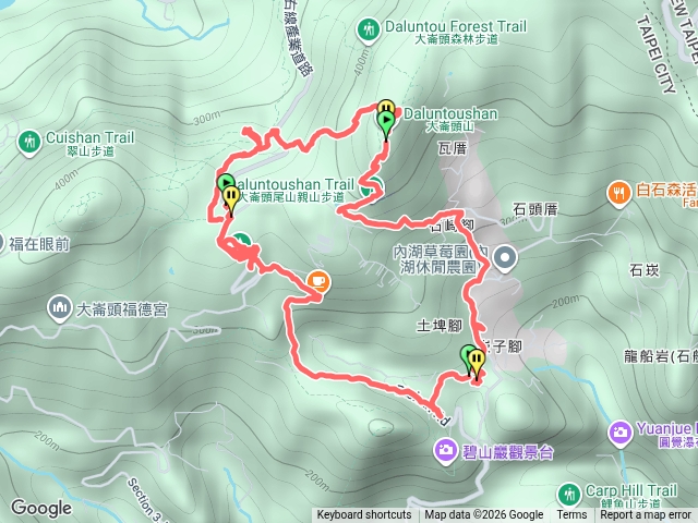 外雙溪大崙頭山-內湖白石湖吊橋