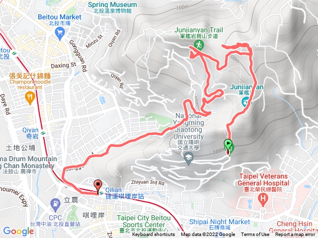 國立陽明交通大學(陽明校區)-軍艦岩-照明寺-唭哩岸站