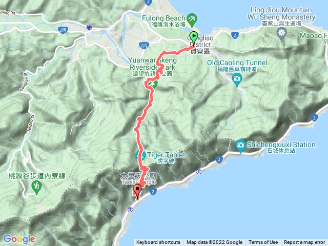 草嶺古道，福隆至大里