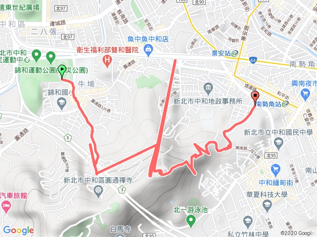 中和園員通寺，國旗嶺，國勝嶺