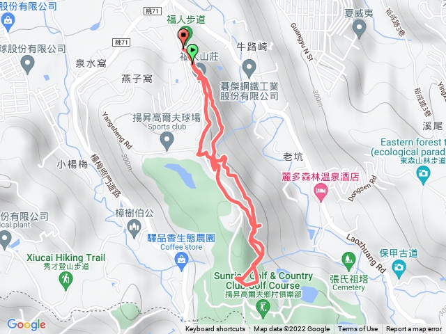 福人步道，指標路線，經觀景平台至上終點折返。