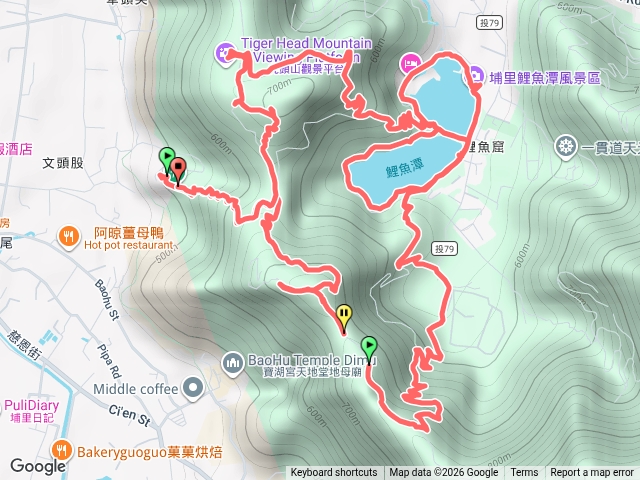 天旨宮鰲頭山步道走鯉魚潭虎頭山O繞（枇杷城山、梨頭尖山）