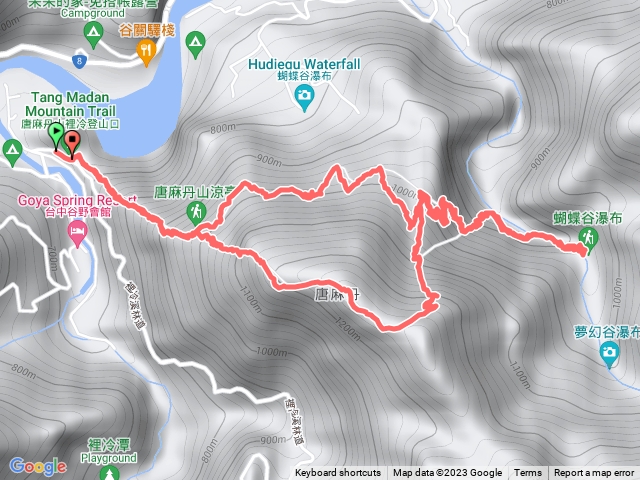 20231202唐麻丹山+蝴蝶谷瀑布（𥚃冷登山口）O型路線