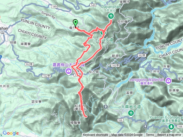 龜仔頭上二尖山-大尖山-二尖山-馬鞍山-梨子腳山-太平山-大龍頂-獨立山-大龍頂-太平老街-大眾爺廟預覽圖