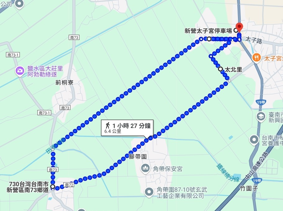 樂活報名網 - 2025第二屆新營太子宮三太子哪吒「奔向健康」半程馬拉松-乾坤圈組(6K)+歡樂健走組(6K)路線